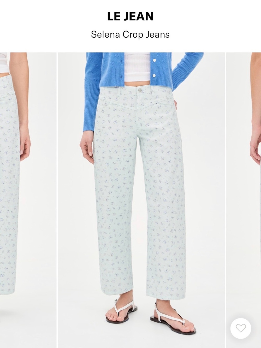Le Jean Floral Print Cropped Jeans - Picture 5 of 5